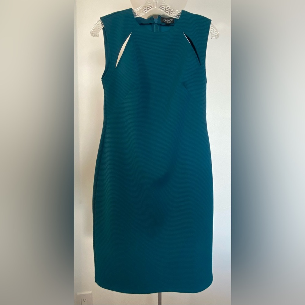 TOPSHOP shoulder spliced ribbed bodycon dress